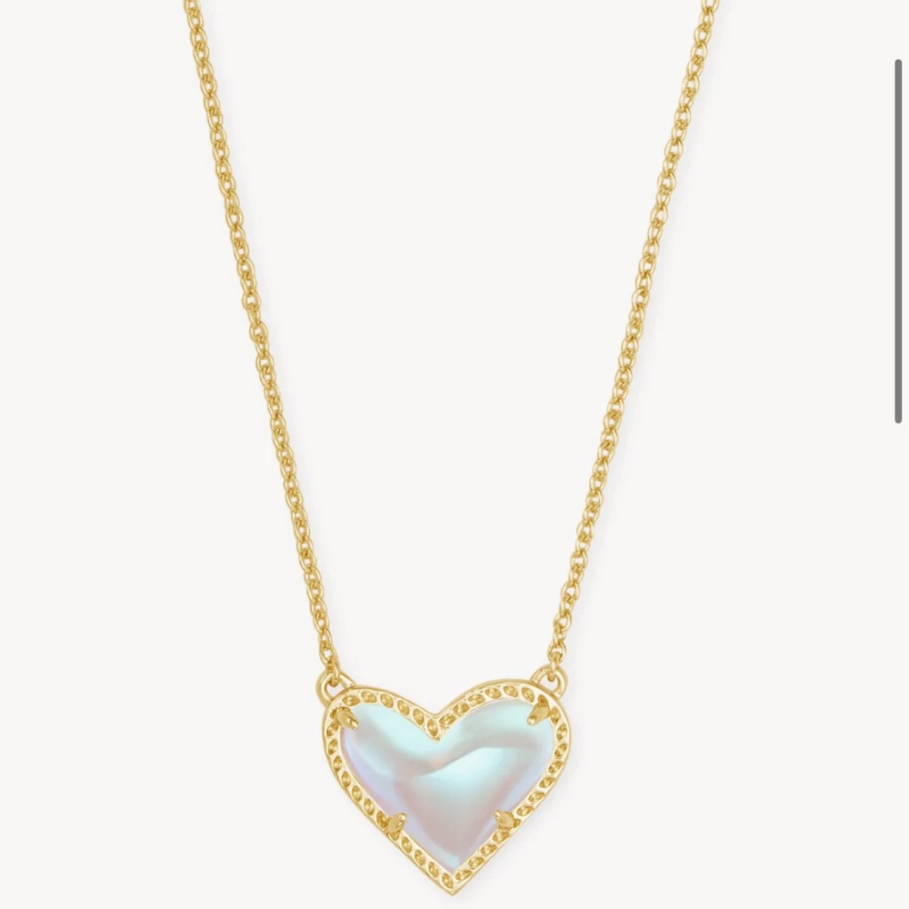 Ari Heart Gold Pendant Necklace in Dichroic Glass